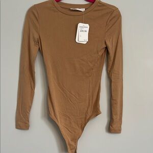 Tan Long Sleeve Bodysuit